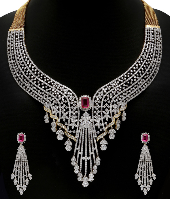 ... , Silver Diamond Necklace Designs 2015 Images Catalogue for brides